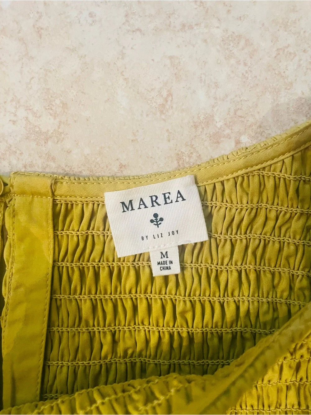 Marea by Liz Joy Chartreuse Charlotte Smocked Sleeveless Top - Picture 3 of 3